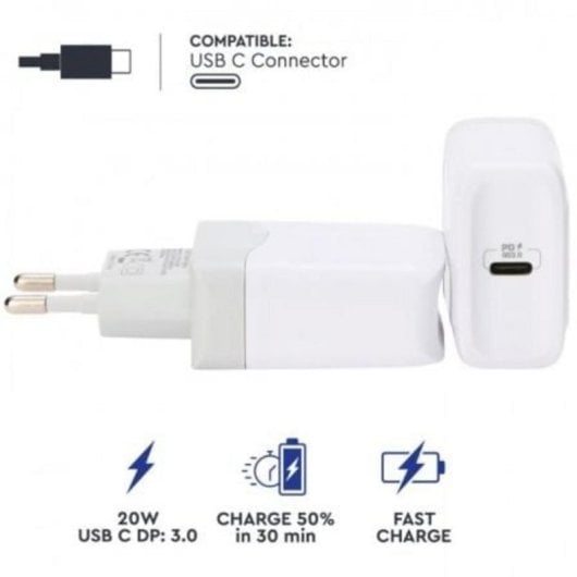 Wandladegerät Myway MWACC0005 USB Typ-C PD 20W Weiß Wandladegerät Myway MWACC0005 USB Typ-C PD 20W Weiß