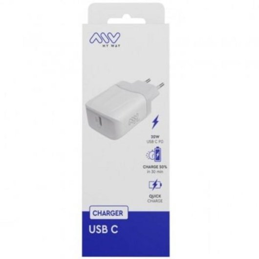 Wandladegerät Myway MWACC0005 USB Typ-C PD 20W Weiß Wandladegerät Myway MWACC0005 USB Typ-C PD 20W Weiß