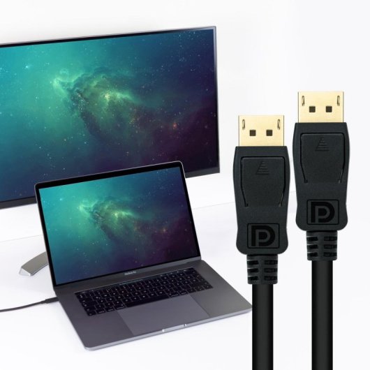 Cable DisplayPort Nanocable 10.15.2601 1m 8K 32,4Gbps Macho-Macho Blindado Negro