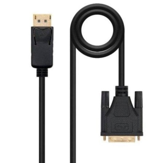 Adapterkabel Nanocable 10.15.4502 DisplayPort auf DVI 2m Vergoldet 24K Schwarz