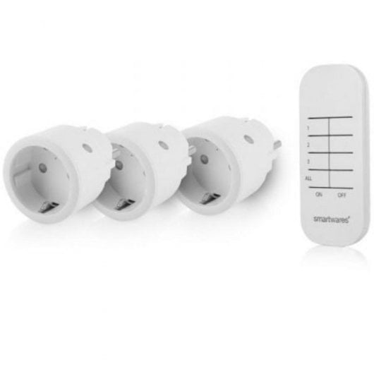 Enchufe inalámbrico Smartwares SH4-99578 3 Canales 2300W Alcance 30m Blanco