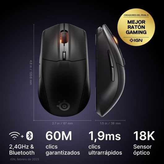 Drahtlose Gaming-Maus Logitech 12000 DPI LIGHTSPEED Lila 6 Tasten Programmierbar