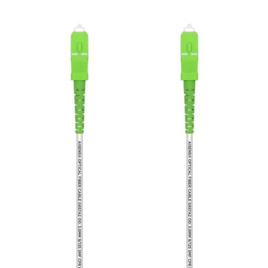 Cable de fibra óptica monomodo Aisens A152-0499 SC/APC G657A2 15m LSZH Blanco