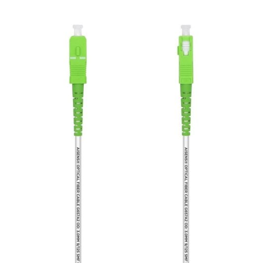 Cable de fibra óptica monomodo Aisens A152-0499 SC/APC G657A2 15m LSZH Blanco