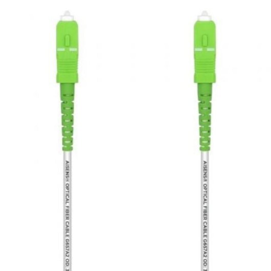 Cable de fibra óptica monomodo Aisens A152-0499 SC/APC G657A2 15m LSZH Blanco