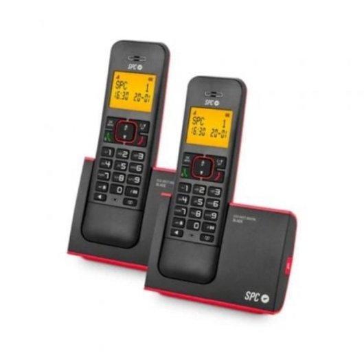 Teléfono Inalámbrico SPC Blade 7292RC2 DUO Rojo y Negro Agenda 50 Manos Libres Pantalla Iluminada