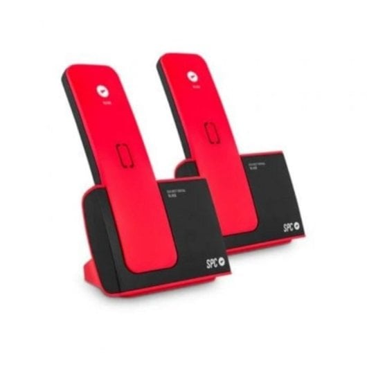 Teléfono Inalámbrico SPC Blade 7292RC2 DUO Rojo y Negro Agenda 50 Manos Libres Pantalla Iluminada