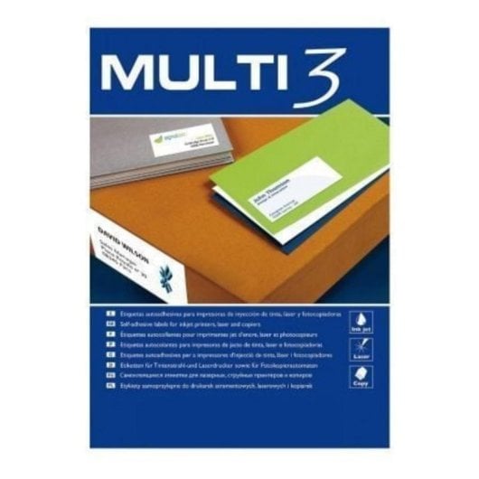 Etiqueta adhesiva Apli Multi3 105 x 37mm 100 hojas para impresoras inkjet y láser