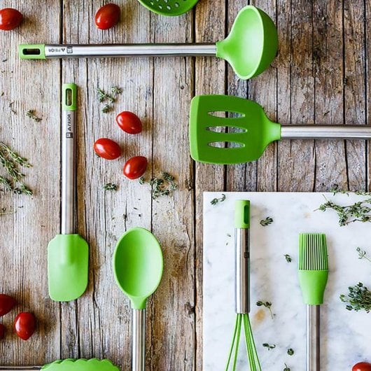 Cuchara para pasta Bra Prior A197009 Verde 330mm Acero Inoxidable/Nylon/Silicona