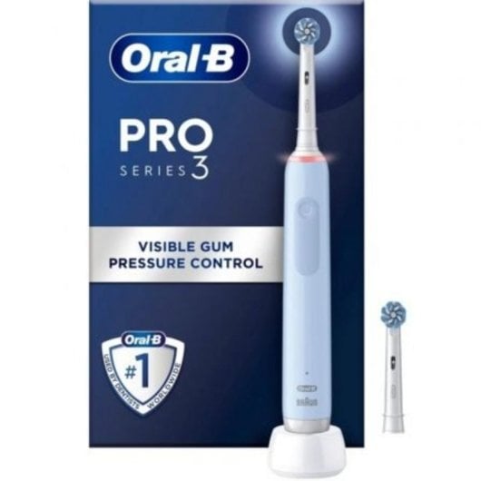 Cepillo dental eléctrico Braun Oral-B Pro 3 3000 Azul 3 Modos Control Presión 2 Cabezales