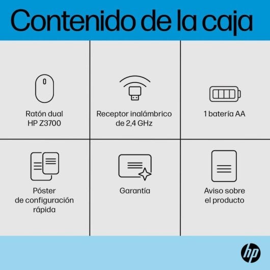 Ratón HP inalámbrico dual RF/Bluetooth diseño compacto portátil 3 botones plata