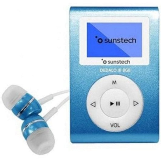 Lettore MP3 Sunstech Dedalo III 8GB Radio FM Bluetooth Blu Auricolari Inclusi
