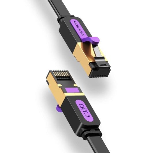 Cable de Red RJ45 Cat 7 Vention ICABI 3m Blindado 10Gbps Oro Negro