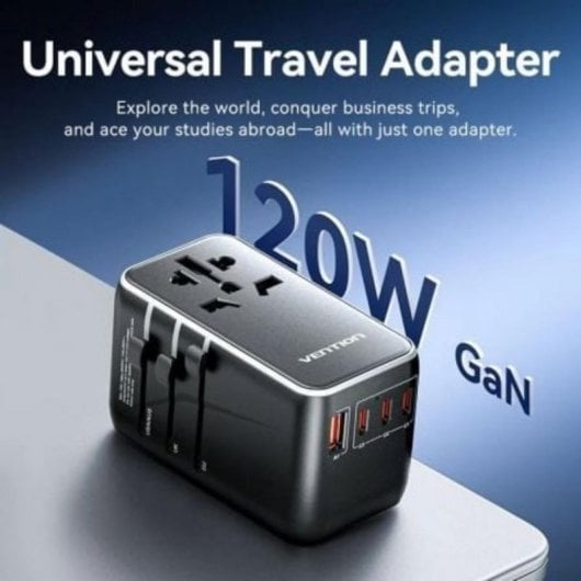 Universal-Wandladegerät Vention FJGB0 GaN 120W 3x USB-C 1x USB Universal-Stecker