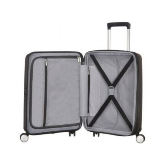 Maleta de cabina American Tourister SoundBox Spinner 55cm Black Expandible TSA 35.5/41L 4 Ruedas