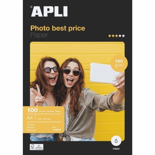 Carta Fotografica Apli Bestprice 11804 A4 140g 100 Fogli Lucida Carta Fotografica Apli Bestprice 11804 A4 140g 100 Fogli Lucida