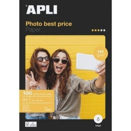 Carta Fotografica Apli Bestprice 11804 A4 140g 100 Fogli Lucida Carta Fotografica Apli Bestprice 11804 A4 140g 100 Fogli Lucida