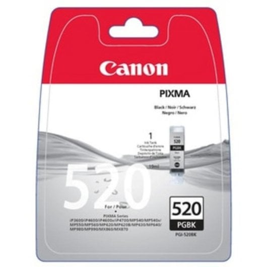 Cartucho de Tinta Canon PGI-520BK Negro 19ml Impressão 341 Páginas Original