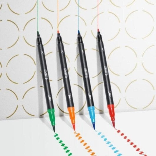 Rotulador Bic Intensity Dual Tip Pointe fine et pinceau 6 couleurs base eau