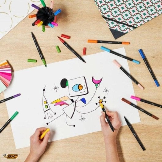 Rotulador Bic Intensity Dual Tip Pointe fine et pinceau 6 couleurs base eau