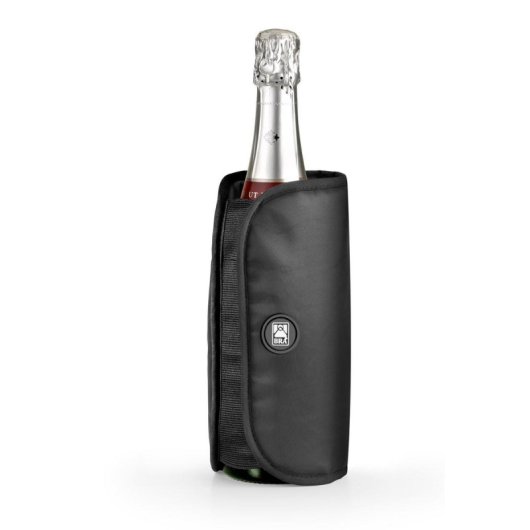 Enfriador de botellas Bra A195026 Gel sólido Nylon Negro banda elástica reutilizable