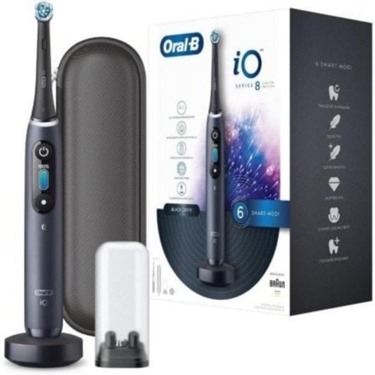 Cepillo Dental Braun Oral-B iO 8 Limited Edition Negro Microvibraciones IA Pantalla Color 6 Modos