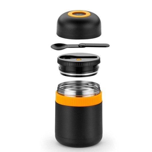 Termo alimentar BRA Efficient A198102 800ml Inox Preto Laranja Antiderrapante