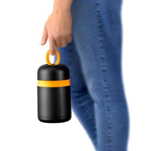 Termo alimentar BRA Efficient A198102 800ml Inox Preto Laranja Antiderrapante