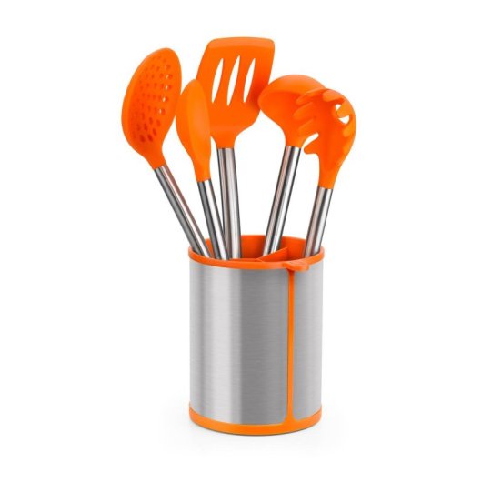 Pinza de Cocina Bra Efficient A195004 Nylon Silicona Naranja 28,5cm Mango Acero Inoxidable
