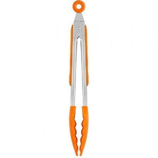 Pinza de Cocina Bra Efficient A195004 Nylon Silicona Naranja 28,5cm Mango Acero Inoxidable
