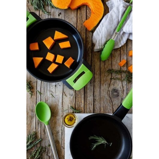 Set utensilios cocina Bra Prior A197011 5 piezas verde acero inoxidable nylon silicona