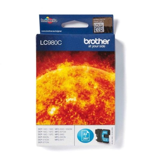 Cartucho de Tinta Brother LC980C Cian Original Pack Individual