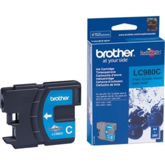 Cartucho de Tinta Brother LC980C Cian Original Pack Individual