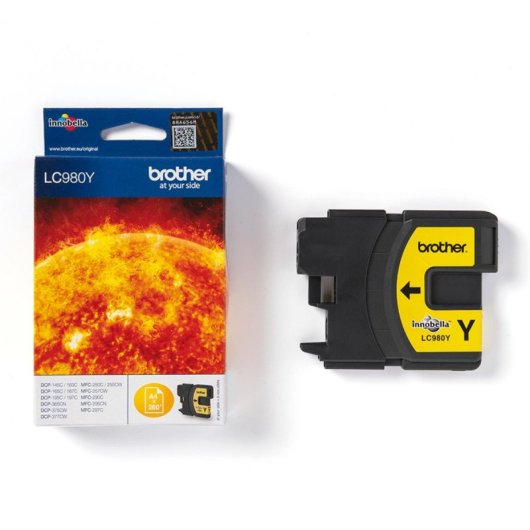 Cartucho de Tinta Brother LC980Y Amarelo 300 Páginas Cartucho de Tinta Brother LC980Y Amarelo 300 Páginas
