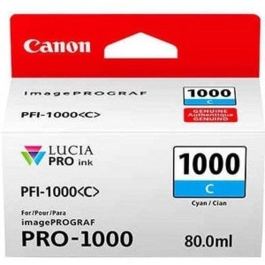 Cartucho de tinta Canon PFI-1000C Cian 80 ml LUCIA PRO