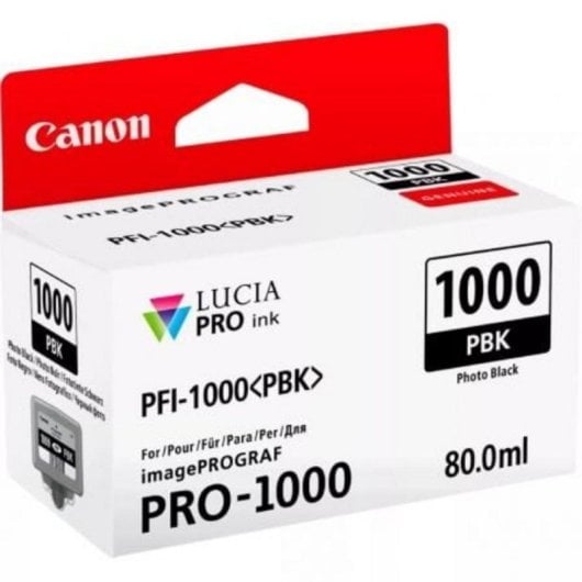 Canon PFI-1000PBK Cartouche d'encre noire photo 80ml - Haute performance