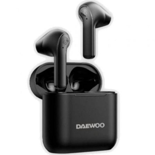 Auriculares Daewoo inalámbricos Bluetooth 5.4 negros con estuche y 30h autonomía