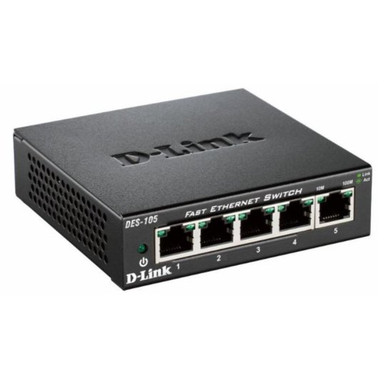 Switch D-LINK DES-105 5 Ports 10/100Mbps Non administré Métal