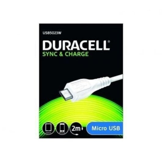 Cabo USB Duracell USB5023W 2m USB A para Micro-USB A Branco USB 2.0 Cabo USB Duracell USB5023W 2m USB A para Micro-USB A Branco USB 2.0