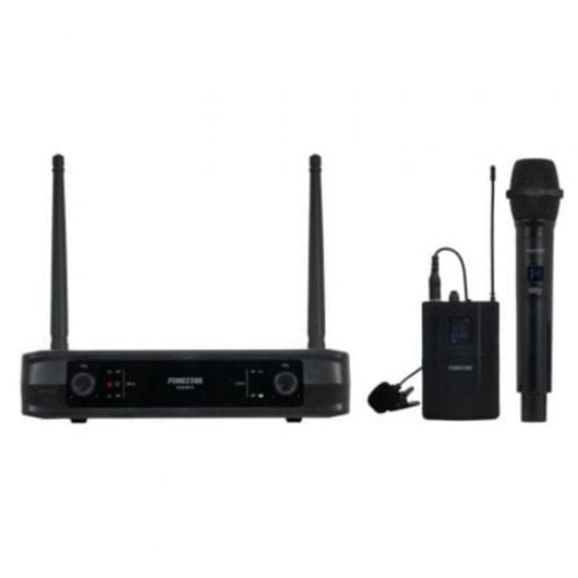 Micrófono Fonestar SONAIR-2MP inalámbrico UHF cardioide doble mano y petaca con receptor