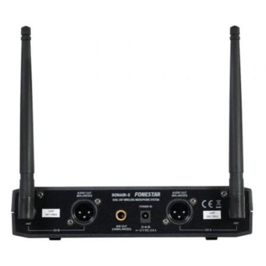 Micrófono Fonestar SONAIR-2MP inalámbrico UHF cardioide doble mano y petaca con receptor