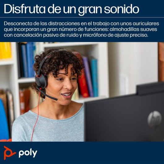 Auriculares Poly Blackwire 5210 filaires USB-C et jack 3,5 mm avec micro antibruit noir