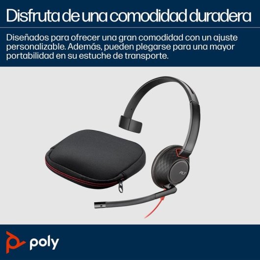 Auriculares Poly Blackwire 5210 filaires USB-C et jack 3,5 mm avec micro antibruit noir