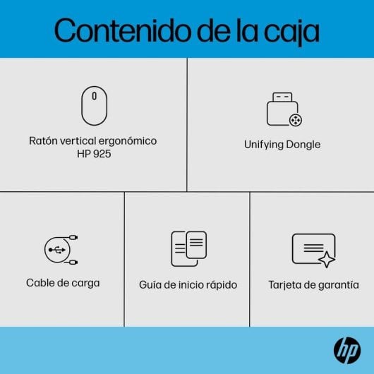 Ratón HP 925 Ergo Vertical Inalámbrico RF Wireless Bluetooth 4000 DPI Negro Reposamuñecas