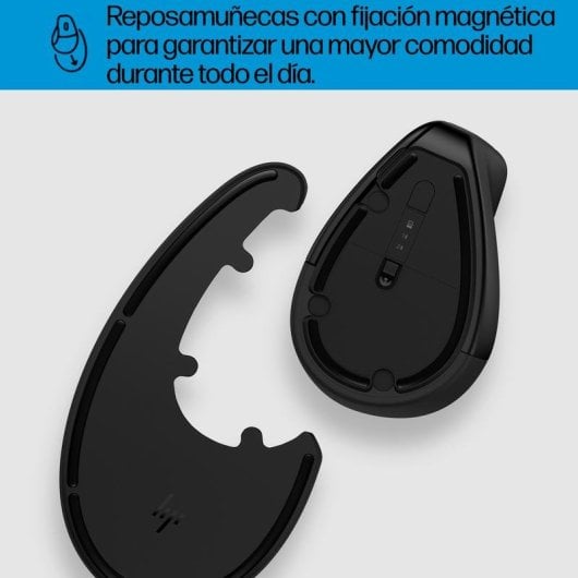 Ratón HP 925 Ergo Vertical Inalámbrico RF Wireless Bluetooth 4000 DPI Negro Reposamuñecas