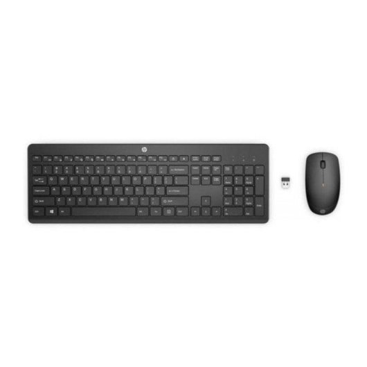 Teclado e Rato Wireless HP 235 Preto QWERTY Resistente a Salpicos DPI 1000