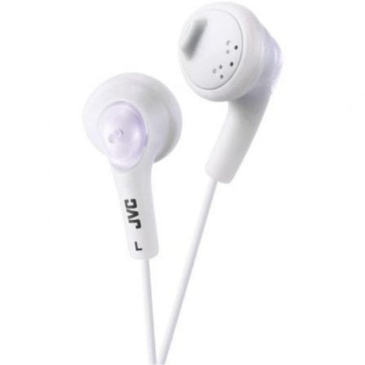 Auriculares JVC con cable, refuerzo de graves, neodimio, blancos, jack 3.5mm