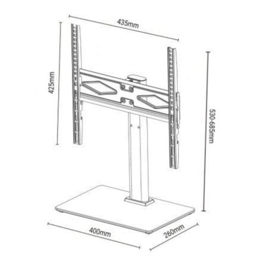 Soporte de mesa TM Electron TMSLC419 para TV 32-50" ajuste 3 alturas inclinación -25º/+25º 30kg cristal