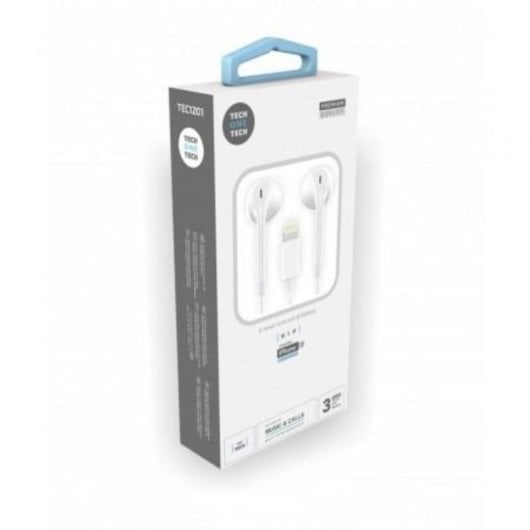 Auriculares Tech One Tech earTECH TEC1203 avec Microphone Lightning couleur Blanc