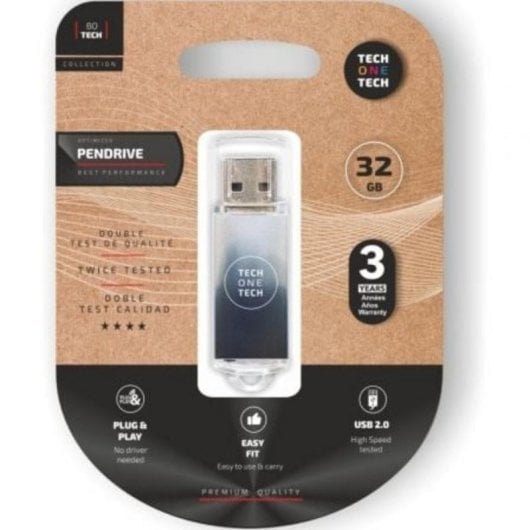 Pendrive Tech One Tech Gradient B&W 32GB USB 2.0 Blanco y Negro Degradado